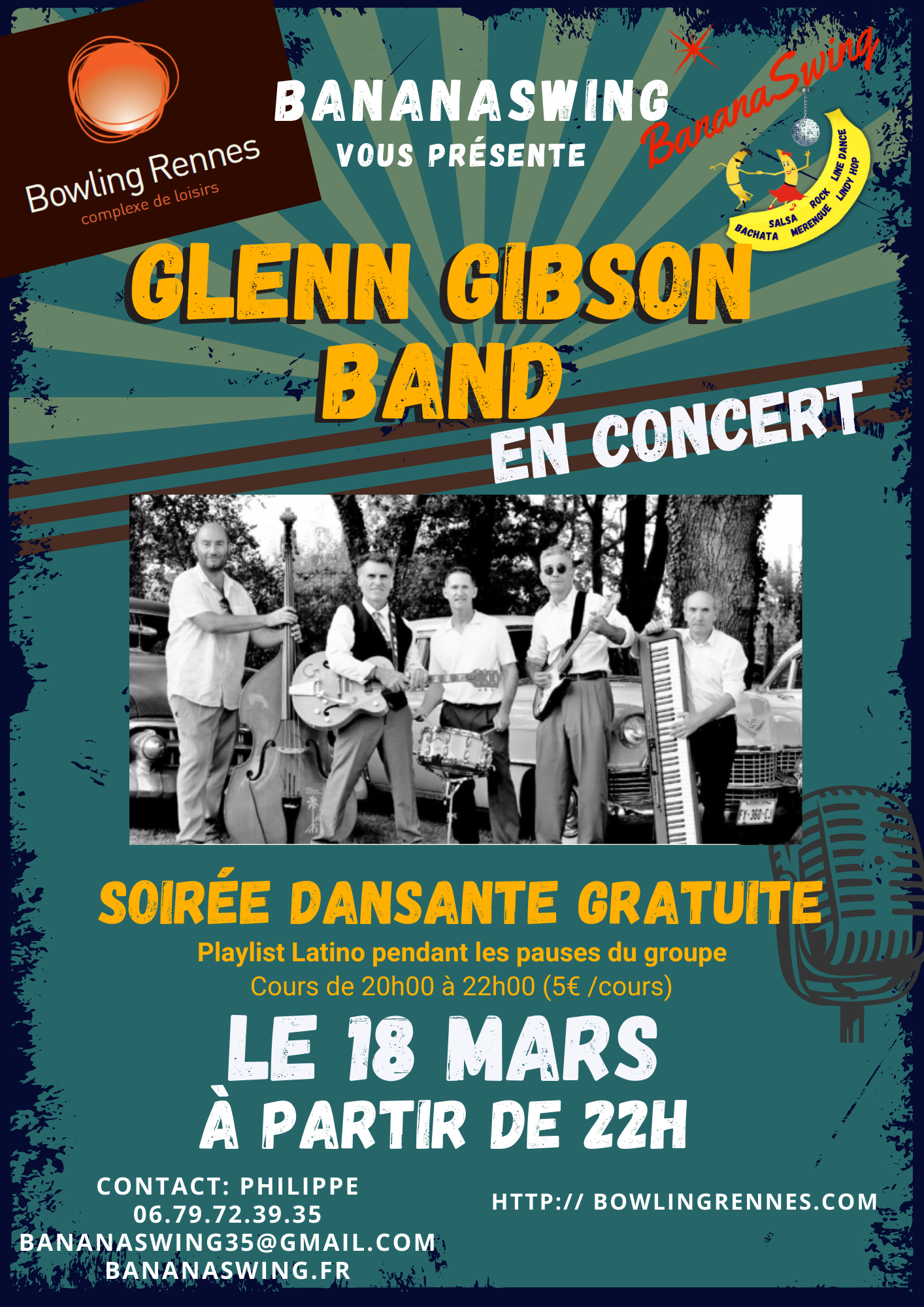 Concert Rock’n Roll gratuit avec Glenn Gibson Band
